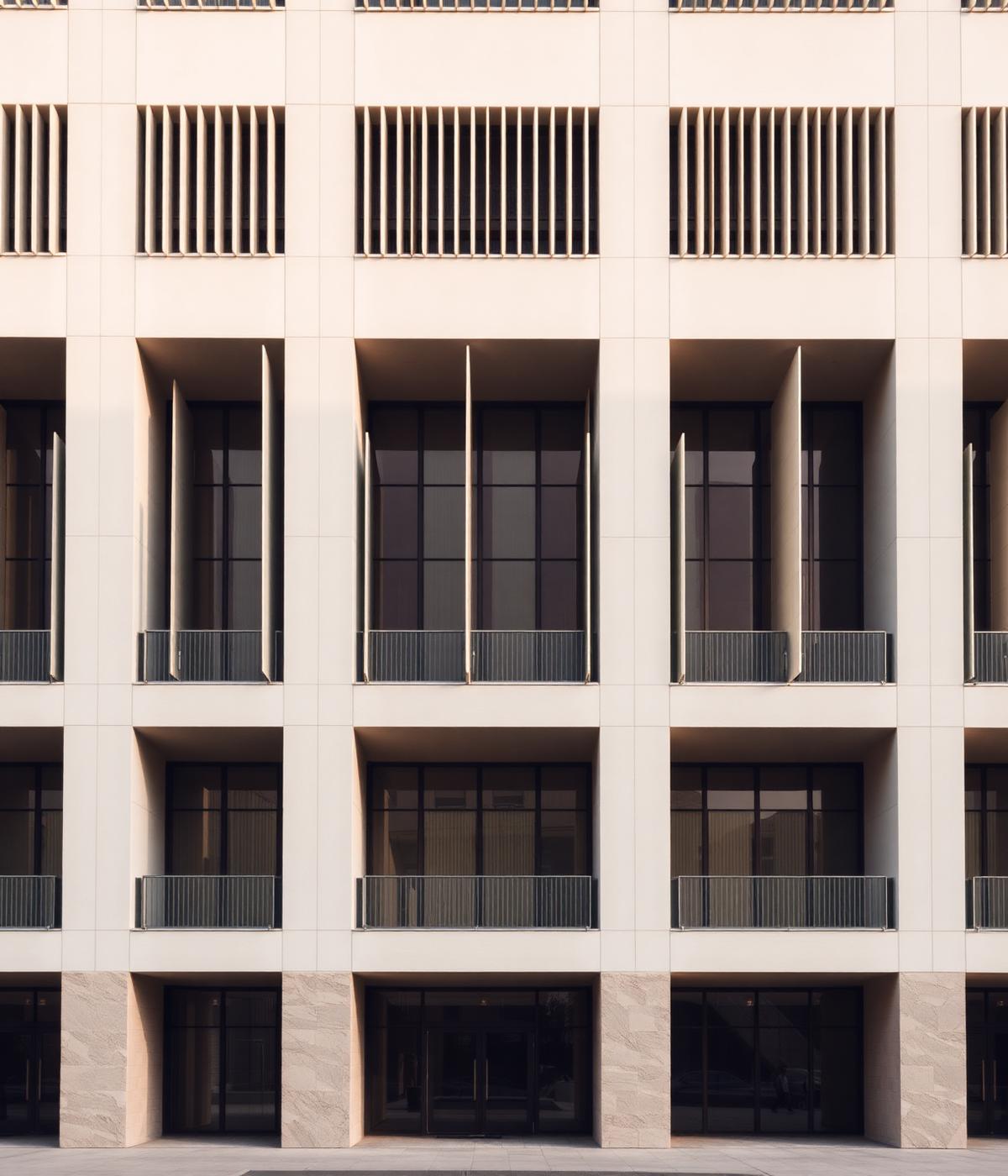Fachada contemporânea com ritmo vertical (imagem ilustrativa)